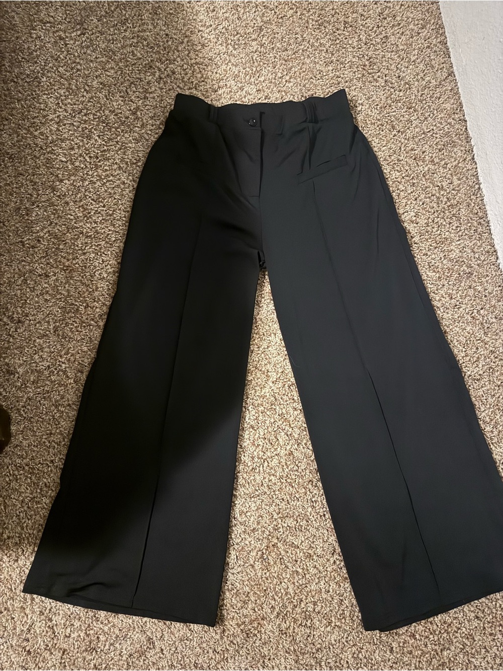 SHEIN Black Wide-Leg Tailored Dress Pants